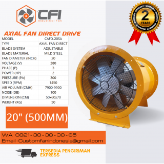 AFD Axial Fan Direct Drive 20" (2HP/3PHASE/1450RPM) Steel Adjustable